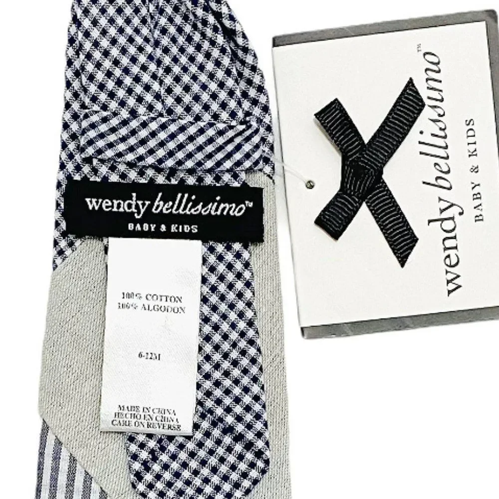 𝅺NEW Wendy Bellissimo Mixed Fabric Clip On Tie